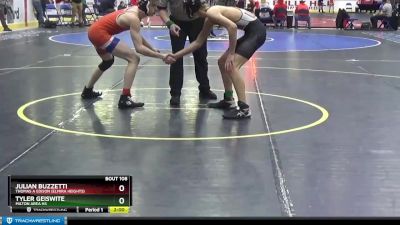 126 lbs Champ. Round 2 - Julian Buzzetti, Thomas A Edison (Elmira Heights) vs Tyler Geiswite, Milton Area Hs