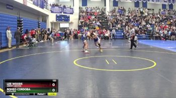 132 lbs Champ. Round 3 - Lee Woods, LIBERTY-BENTON vs Romeo Cordoba, NAPOLEON