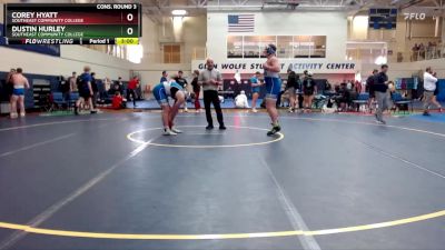 197 lbs Cons. Round 3 - Dustin Hurley, Southeast Community College vs Corey Hyatt, Southeast Community College