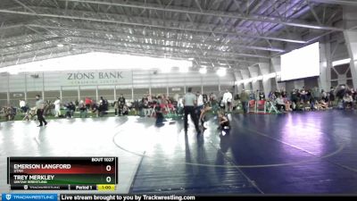 53 lbs Quarterfinal - Emerson Langford, Utah vs Trey Merkley, Uintah Wrestling