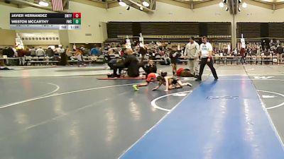 53 lbs Rr Rnd 3 - Javier Hernandez, Smitty's Barn Red - ESC vs Weston McCarthy, Falcons Wrestling Club - ESC