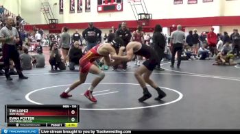 133 lbs Champ. Round 2 - Evan Potter, Southern Oregon vs Tim Lopez, Unattached