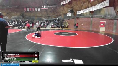 133 lbs Quarterfinal - Gio Urbieta, West Hills College vs Pedro Lacerda, Mt. San Antonio College