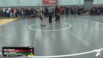 53 lbs Cons. Round 1 - Nora Newman, Shenandoah Valley Wrestling Cl vs Levi Aguilar, Pit Bull Wrestling Academy