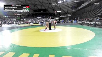 Boys 1A 285 lbs Quarterfinal - Angel Leyva, Wapato vs Matthias Posini, Columbia (White Salmon)