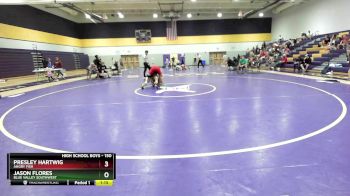 150 lbs Cons. Round 3 - Jason Flores, Blue Valley Southwest vs Presley Hartwig, Angry Fish