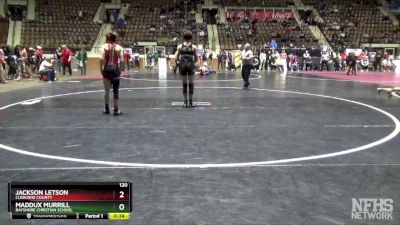 120 lbs Cons. Round 3 - Maddux Murrill, Bayshore Christian School vs Jackson Letson, Cleburne County