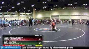 132 lbs Quarters & Wb (16 Team) - Josh Foxworthy, Indiana Smackdown Black vs Ben Loftis, Nebraska Beach Bums