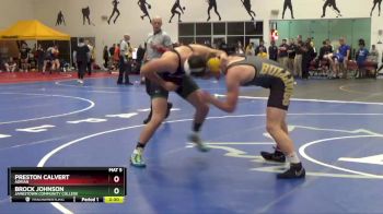 197 Freshman/Soph Quarterfinal - Brock Johnson, Jamestown Community College vs Preston Calvert, Adrian