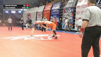 215 Class 4 lbs Champ. Round 1 - Cole Johnson, Platte County vs Weston Weldon, Nixa