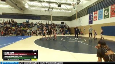 108 lbs Cons. Round 2 - Knox Kjar, Liberty Warriors Wrestling Academy vs HarleQuinn Geyer, NW Spartans Wrestling