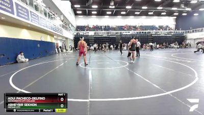 174 lbs Champ. Round 1 - Abheybir Sekhon, Fresno City vs Aoui Pacheco-DelFino, Sacramento City College