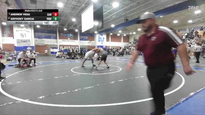 215 lbs 5th Place Match - Andrew Vega, Colony vs Anthony Garcia, Paramount