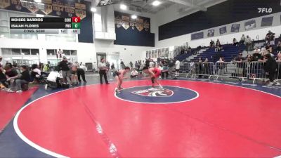 114 lbs Cons. Semi - Moises Barrios, Canyon Springs High School vs Isaiah Flores, Pounders Wrestling Club