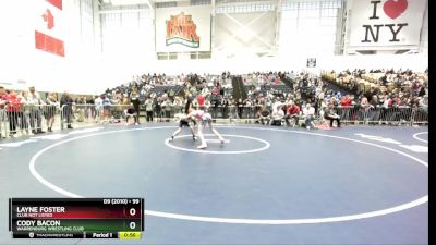 99 lbs Cons. Round 1 - Cody Bacon, Warrenburg Wrestling Club vs Layne Foster, Club Not Listed