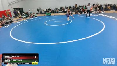 105 lbs Cons. Round 3 - Isabella Hetzel, Thermopolis vs Sabrina Gentzler, Worland