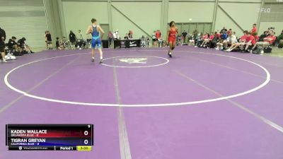 157 lbs Placement Matches (8 Team) - Kaden Wallace, Oklahoma Blue vs Tigran Greyan, California Blue