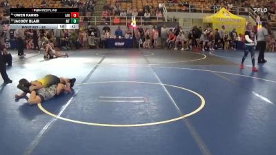 83 lbs Cons. Round 4 - Owen Karns, Lancaster vs Jacoby Blair, Miami Trace