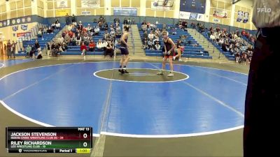 90 lbs Round 3 (8 Team) - Riley Richardson, Leo Wrestling Club vs Jackson Stevenson, Indian Creek Wrestling Club (S)