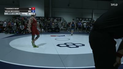 74 kg Champ. Rd Of 128 - Kadence Roop, Team B1G Wrestling vs Micah McCaskill, NB Elite Wrestling Club