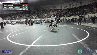 40 lbs Quarterfinal - Koen Goodin, Cowboy Wrestling Club vs Braxton Shackelford, Lions Wrestling Academy