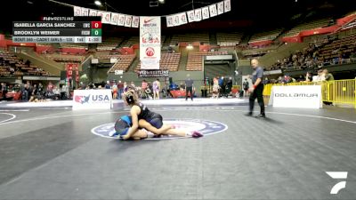 Cadet Girls - 120 lbs Semis - Brooklyn Weimer, Frontier High School Wrestling vs Isabella Garcia Sanchez, Legacy Wrestling Center