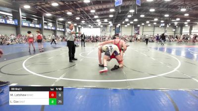 285 lbs Rr Rnd 1 - Mykhael Latshaw, Buffalo Valley Wrestling Club White vs Luke Cox, Team Shutt GT