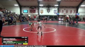 1 lbs Cons. Semi - Lincoln Freeman, West Burlington/Norte Dame vs Max Sheehan, Mediapolis Wrestling Club