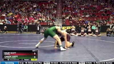 1A-182 lbs Semifinal - Carson Hartz, Columbus Catholic vs Kolby Scott, MVAOCOU