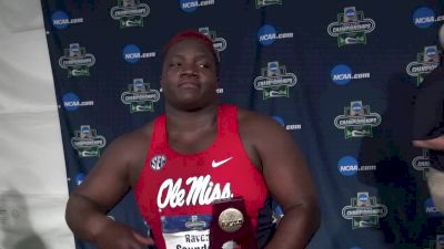 Raven Saunders after breaking the collegiate record in the shot put