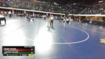 70 lbs Cons. Round 3 - Asher Yeager, Moen Wrestling Academy vs Andrew Collins, Iowa