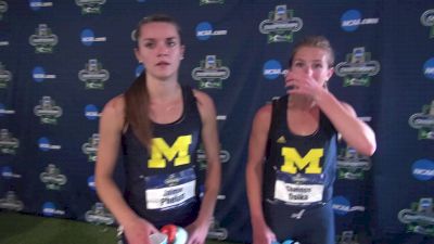 Michigan All Americans Jaimie Phelan and Shannon Osika after the 1500