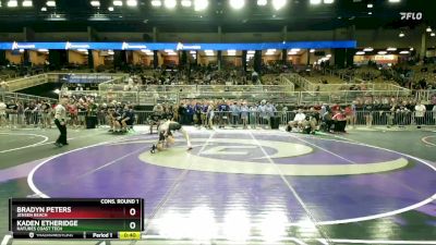 1A 150 lbs Cons. Round 1 - Bradyn Peters, Jensen Beach vs Kaden Etheridge, Natures Coast Tech