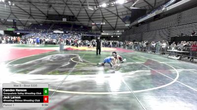 75 lbs Cons. Sub-quarters - Camden Hanson, Snoqualmie Valley Wrestling Club vs Jack Larson, Wrestling Rhinos Wrestling Club