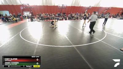 182 lbs Quarterfinal - Owen Hansen, Wrestling Factory vs Cody Slater, Wisconsin