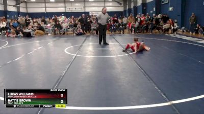 45 lbs Semifinal - Lukas Williams, Middleton Wrestling Club vs Hattie Brown, Team Real Life