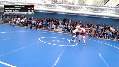 138 lbs Round 3 - Hayden Klimek, Grand Island vs Brayden Hennegin, Liberty North