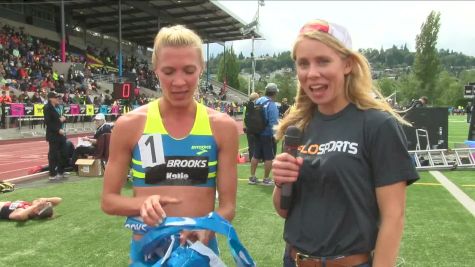 Katie Mackey after her 1500m victory