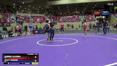 110 lbs Quarterfinal - Gabriel Oliveira, MO vs Ryatt Rodden, OK