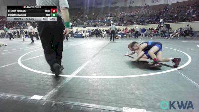 73 lbs 3rd Place - Brady Boles, Mustang Bronco Wrestling Club vs Cyrus Baker, Harrah Little League Wrestling