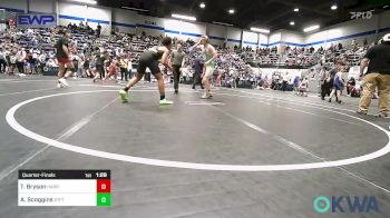 140 lbs Quarterfinal - Tyler Bryson, Harrah Little League Wrestling vs Aiden Scoggins, Standfast