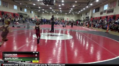 45 lbs 1st Place Match - Colson Pedr, Kasson Mantorville vs Bowen Dickey, Forest Lake Wrestling Club