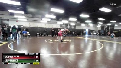 285 lbs Cons. Round 2 - Jackson Fader, Mission Hills vs John Phillips, Liberty (Winchester)