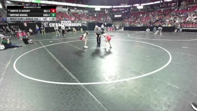 Girls 100 lbs Cons. Round 2 - Brynn Engel, Badger-Girls vs Amiya D Aoust, Manitowoc Lincoln-Girls