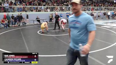 138 lbs Round 2 - Raif Jones, Anchorage Youth Wrestling Academy vs Cameron McCarr, Bethel Freestyle Wrestling Club