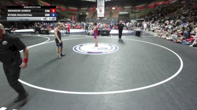 120 lbs Brandon Gomes, KTWA-Kings-Tulare Wrestling Association vs Ryder Doleschal, BAWA-Bay Area Wrestling Association