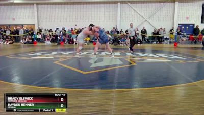 285 lbs Champ. Round 1 - Hayden Benner, Messiah vs Brady Elswick, Roanoke College