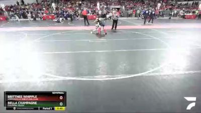 105 lbs Semifinal - Bella Champagne, Coleman Youth vs Brittnee Whipple, Hortonville Wrestling Club