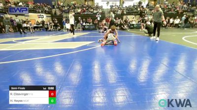 67 lbs Semifinal - Ryder Cleavinger, F-5 Grappling vs Hayden Hayes, Weatherford Youth Wrestling