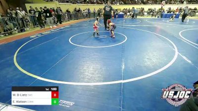 43 lbs Consi Of 16 #2 - Willow Beyer-Lietz, Cache Wrestling Club vs Elliott Watson, Comanche